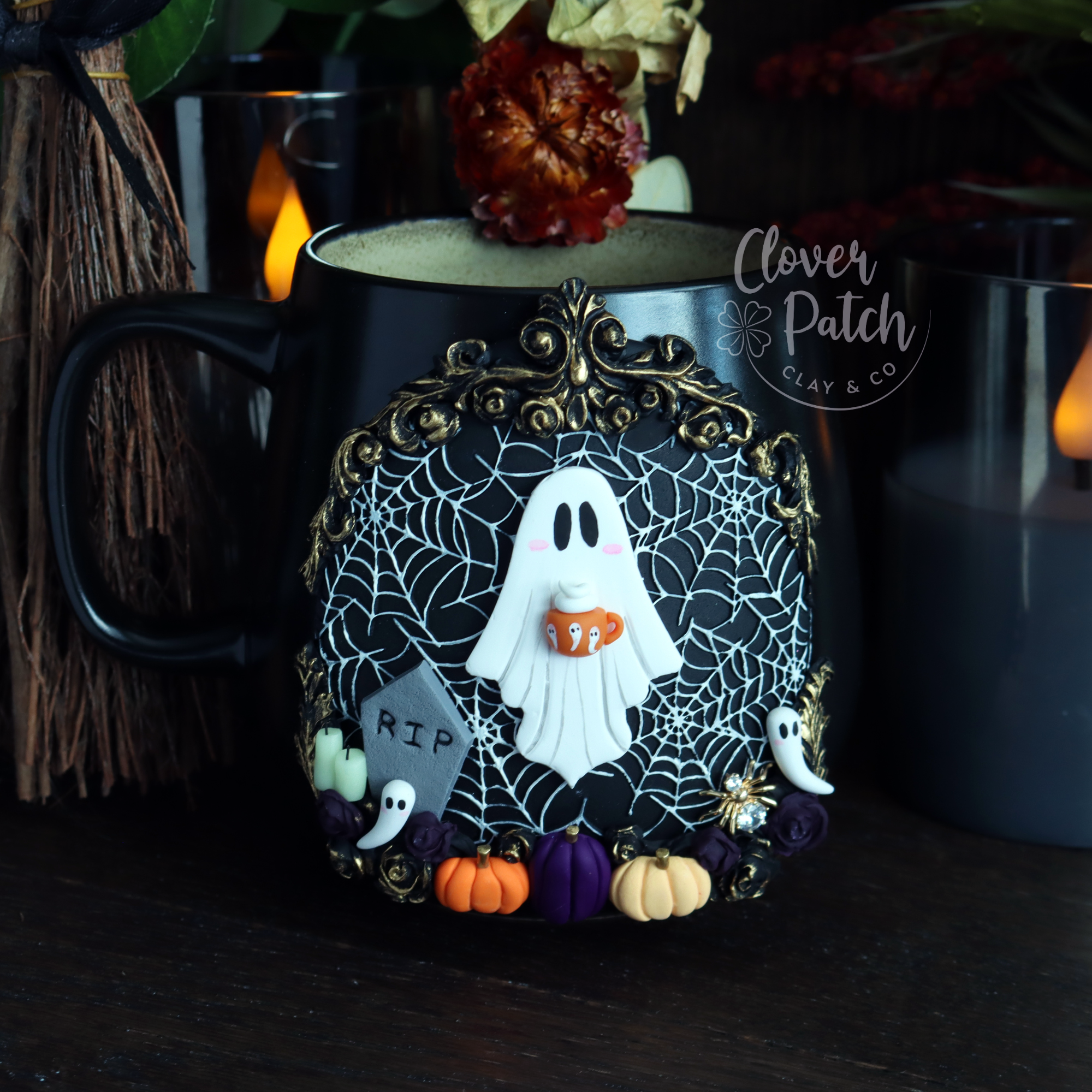 Ghost Web Pumpkin Mug